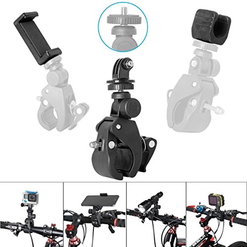 Action Camera + Smartphone + Flashlight + Waterproof Camera 4-in-1 Fast Bike Clamp Mount Bicycle...