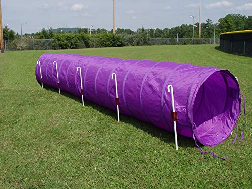 14' Dog Agility Tunnel with Stakes, Multiple Colors Available (Purple)