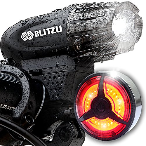 Blitzu Gator 320 PRO USB Rechargeable Bike Light Set Powerful Lumen Bicycle Headlight Free Tail...