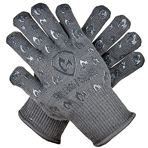 Grill Armor Oven Gloves 932°F Extreme Heat & Cut Resistant Oven Mitts with Fingers for BBQ,...