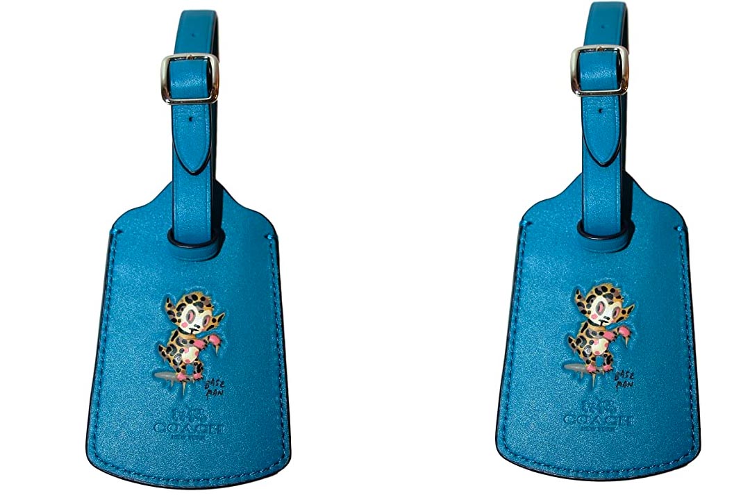 COACH GARY BASEMAN Buster Le Fauve Luggage Tag Blue