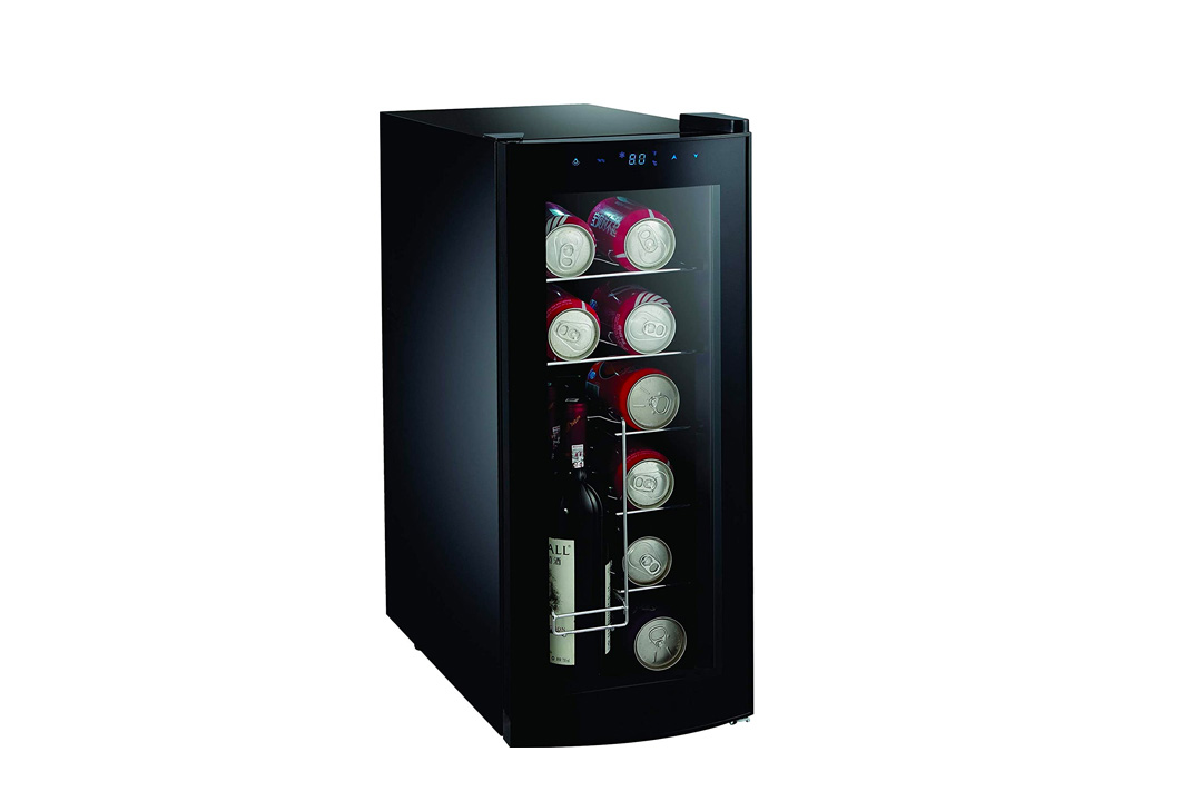 IGloo 12-Bottle Wine Cooler with Curved Glass Door