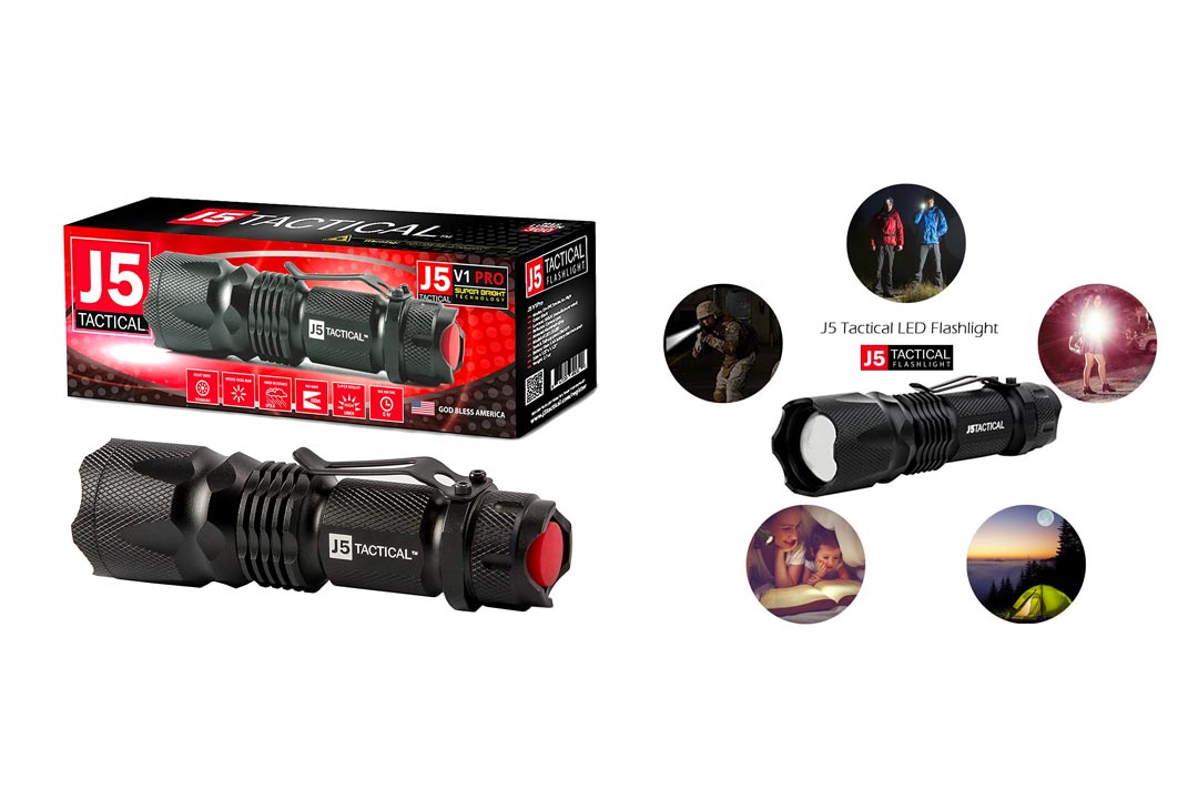 J5 Tactical V1-Pro Flashlight – The Original Ultra Bright High Lumen Output LED Mini Tactical Flashlight