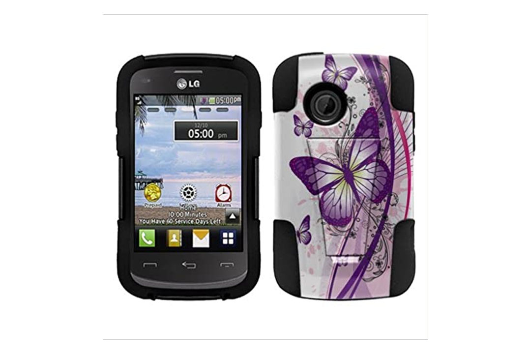 LG 306G 305C Aspire LN280 Case, Fincibo (TM) Hybrid Dual Layer Protector Cover Gel Silicone