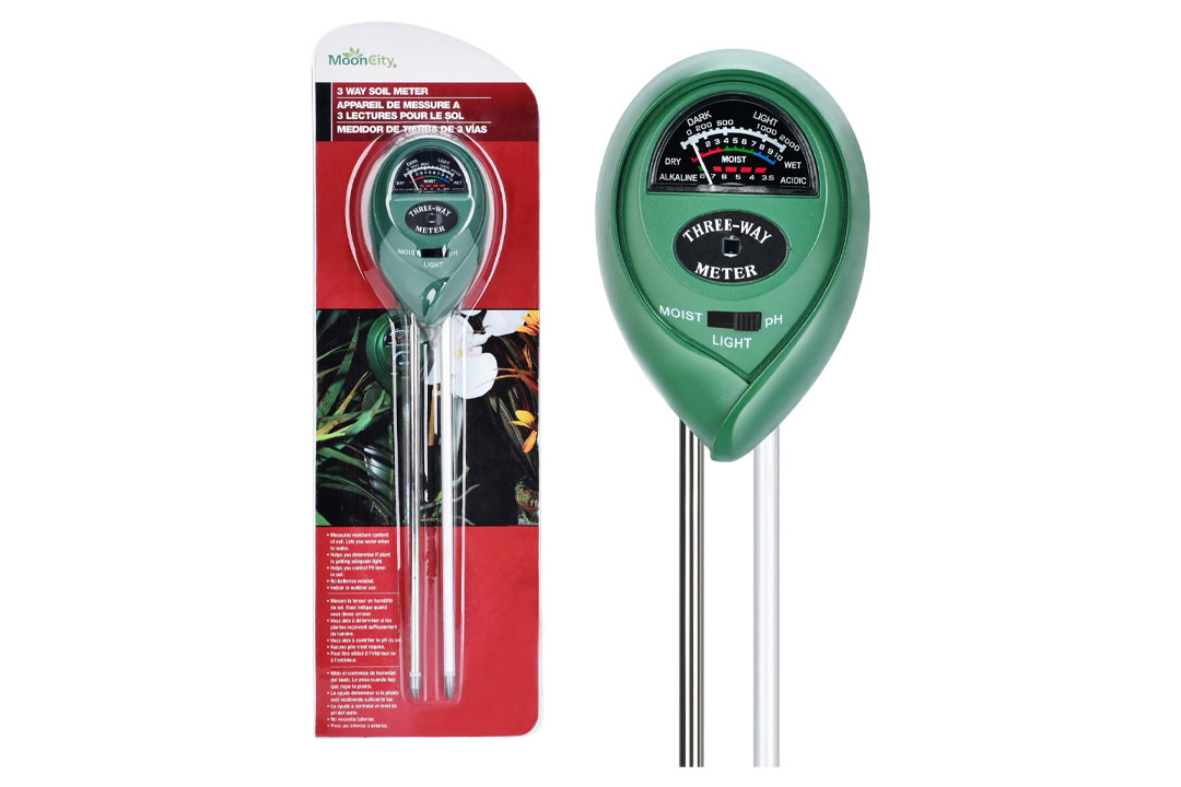MoonCity 3-in-1 Soil Moisture, Light and pH / acidity Meter Plant Tester