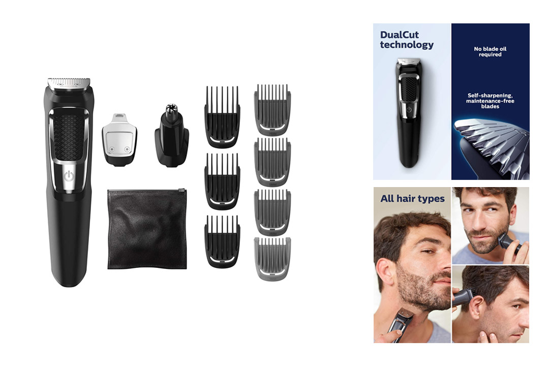 Philips Norelco Multi Groomer MG3750/50 - 13 piece, beard, face, nose, and ear hair trimmer and clipper, FFP