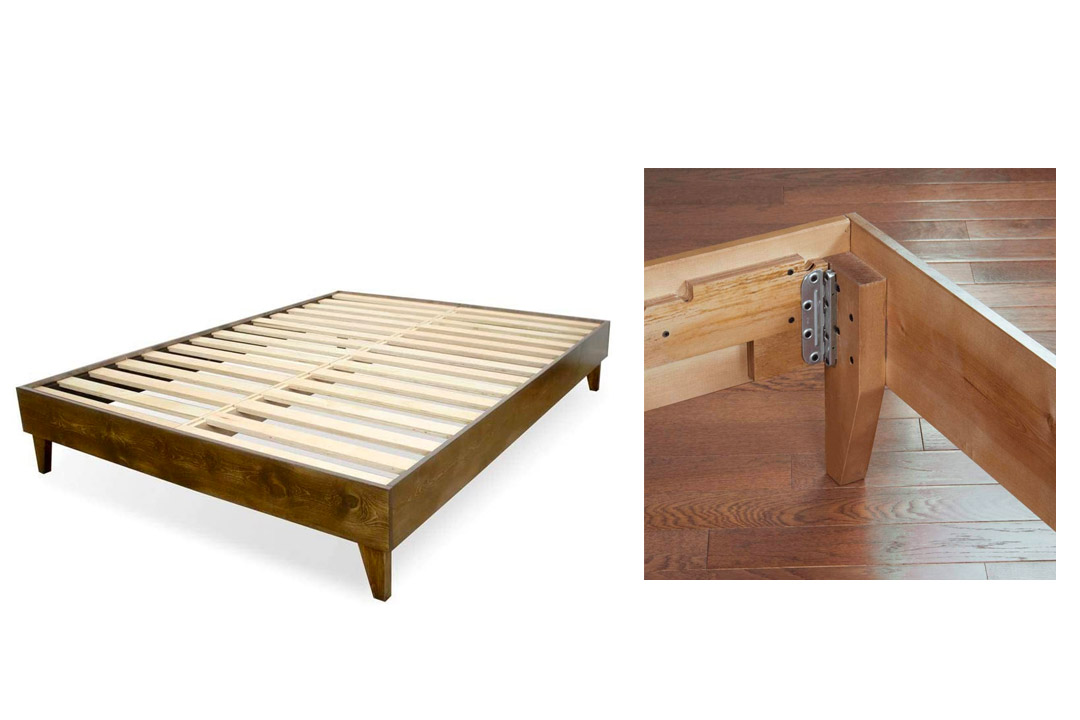 Platform Bed Frame 100% Made in the USA From North American Pine Hardwood by eLuxurySupply