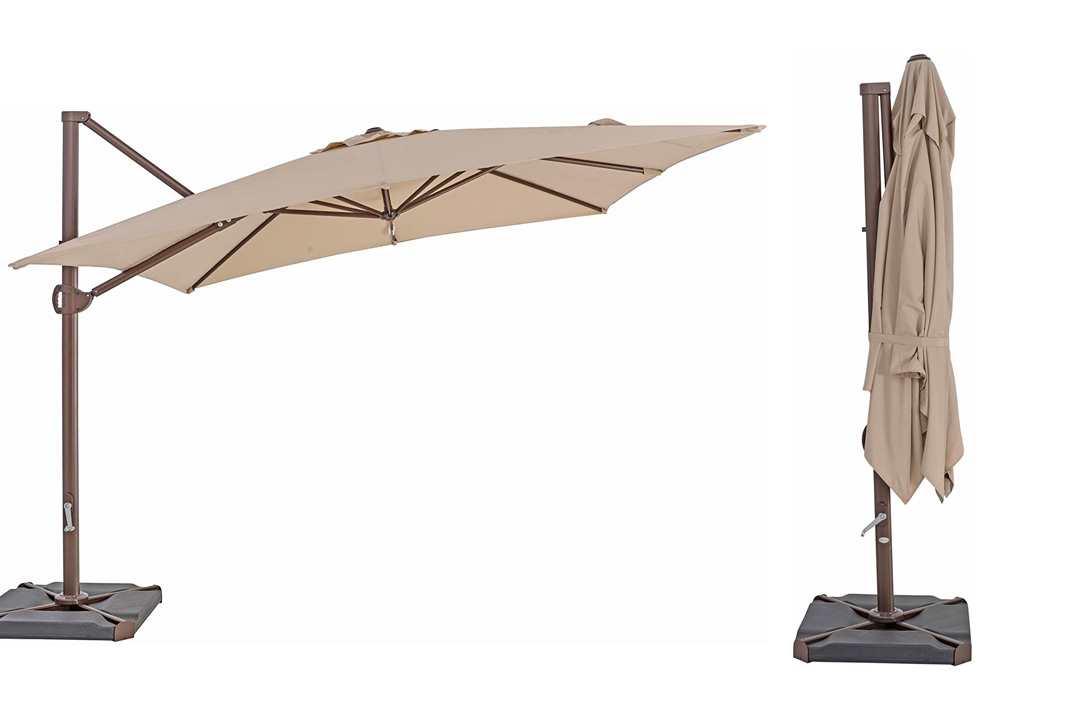 TrueShade Plus 10' x 10' Cantilever Square Umbrella Antique Beige
