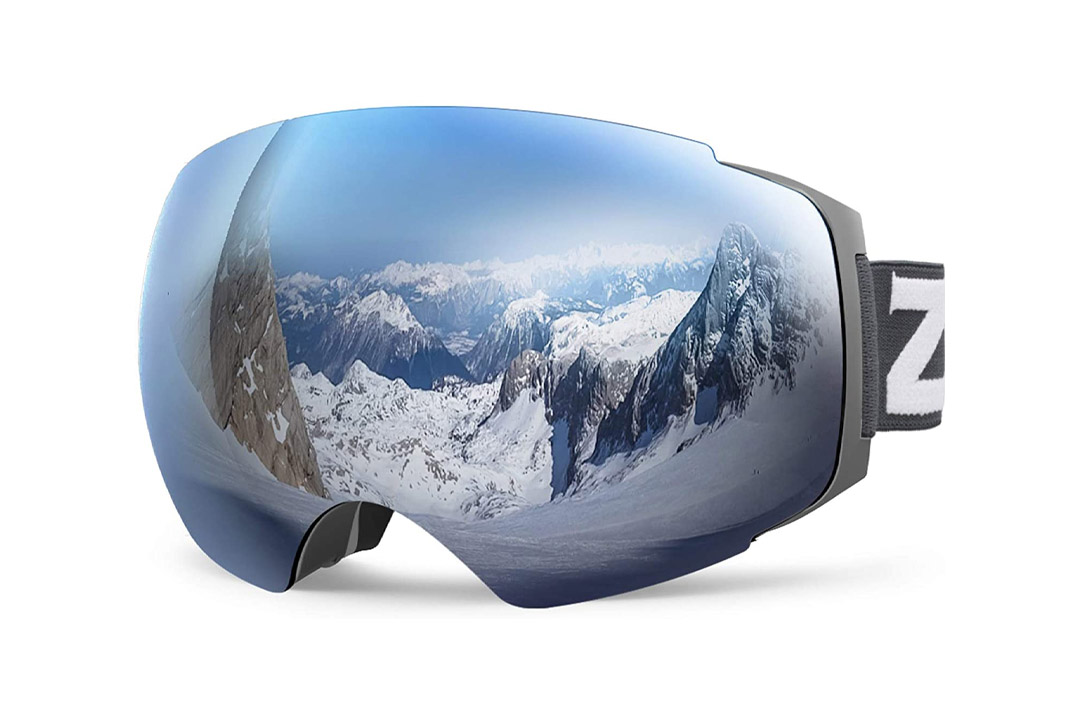Zionor X4 Ski Snowboard Snow Goggles Magnet Dual Layers Lens Spherical Design Anti-fog UV Protection Anti-slip Strap
