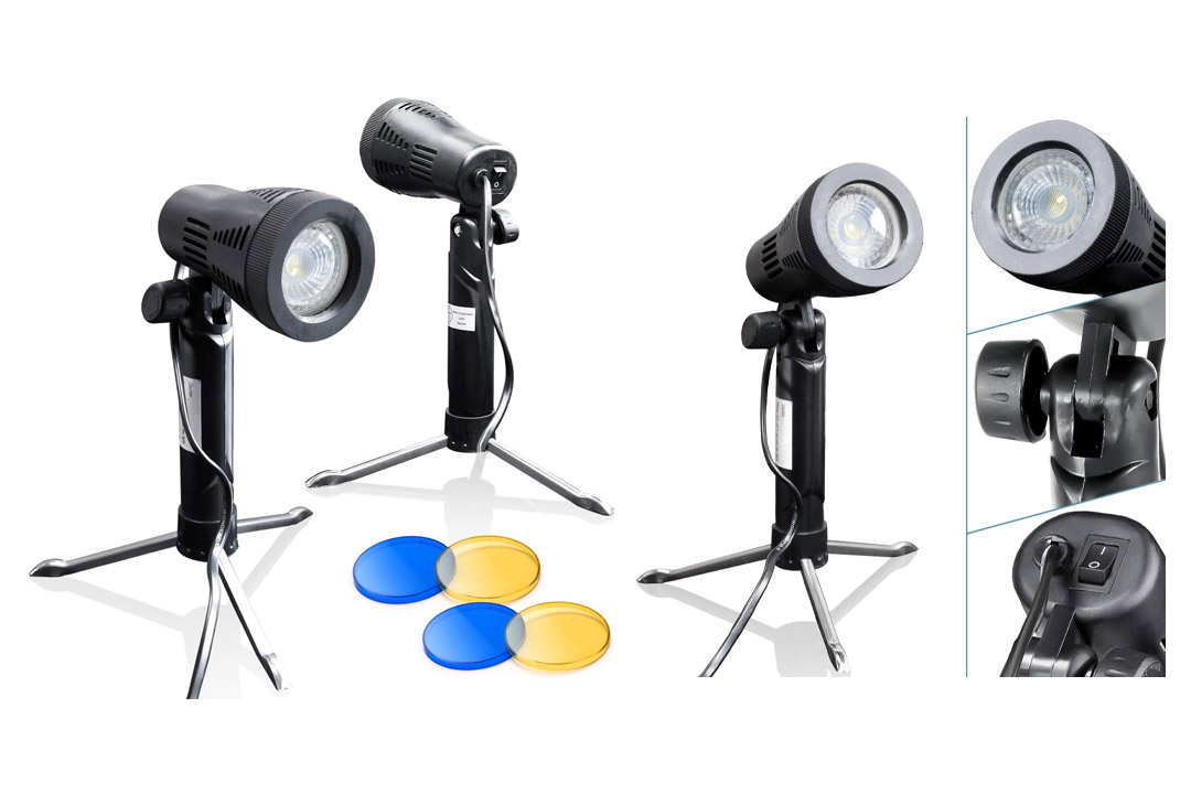 LimoStudio 2 Sets Photography Continuous LED Portable Light Lamp for Table Top Studio with Color Filters, Photography Photo Studio, AGG1501