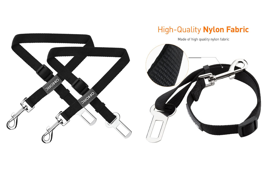 OMorc Dog Seat Belt -2 Pack, Nylon Car Leash For Dog/Cat, Safety Leads Vehicle