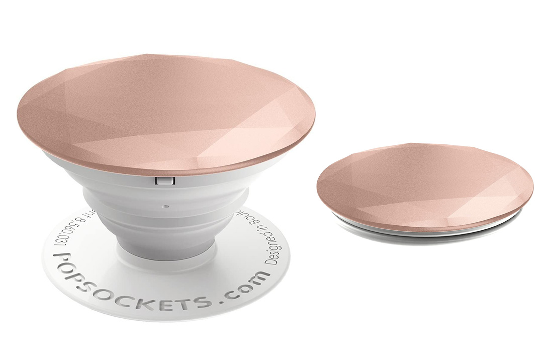 PopSockets: Collapsible Grip & Stand for Phones and Tablets - Rose Gold Metallic Diamond