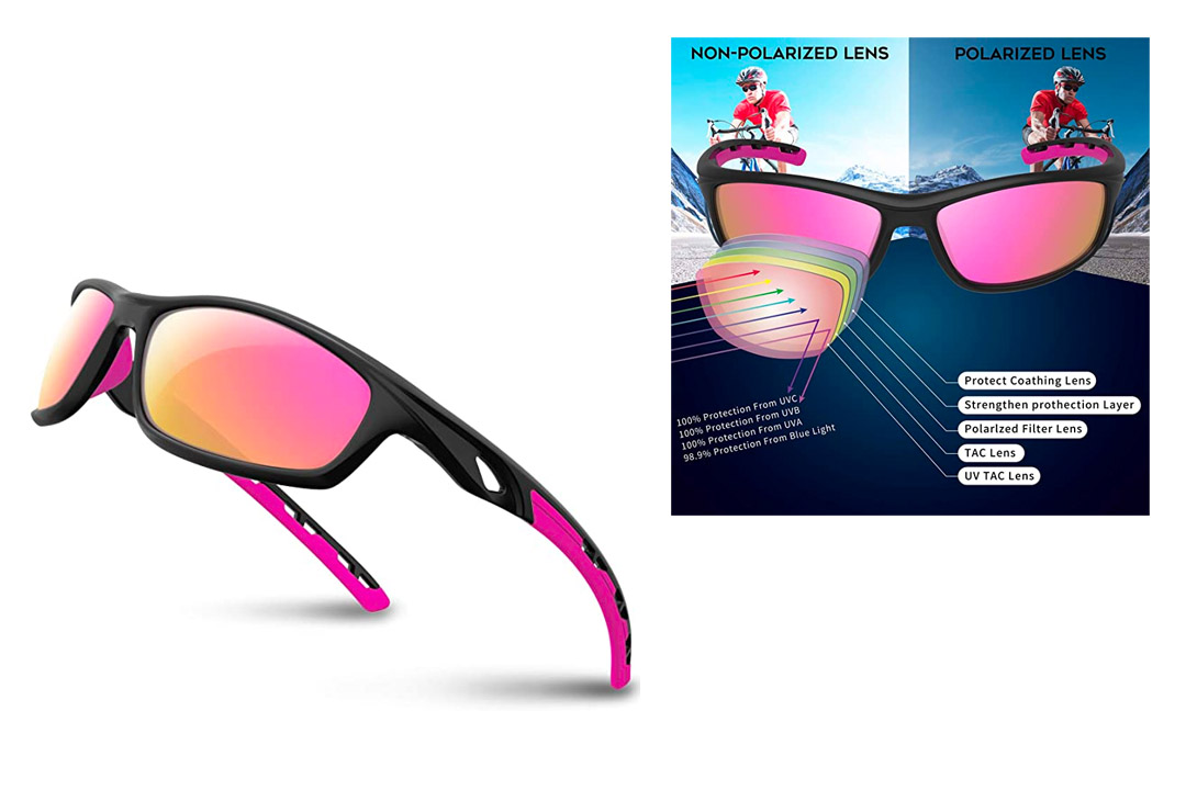 10. RIVBOS Polarized Sports Sunglasses for Women Men Driving shades Cycling Running Rb833