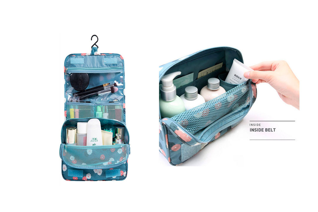 The Pockettrip Hanging Carry Case (Flower in Sky Blue)
