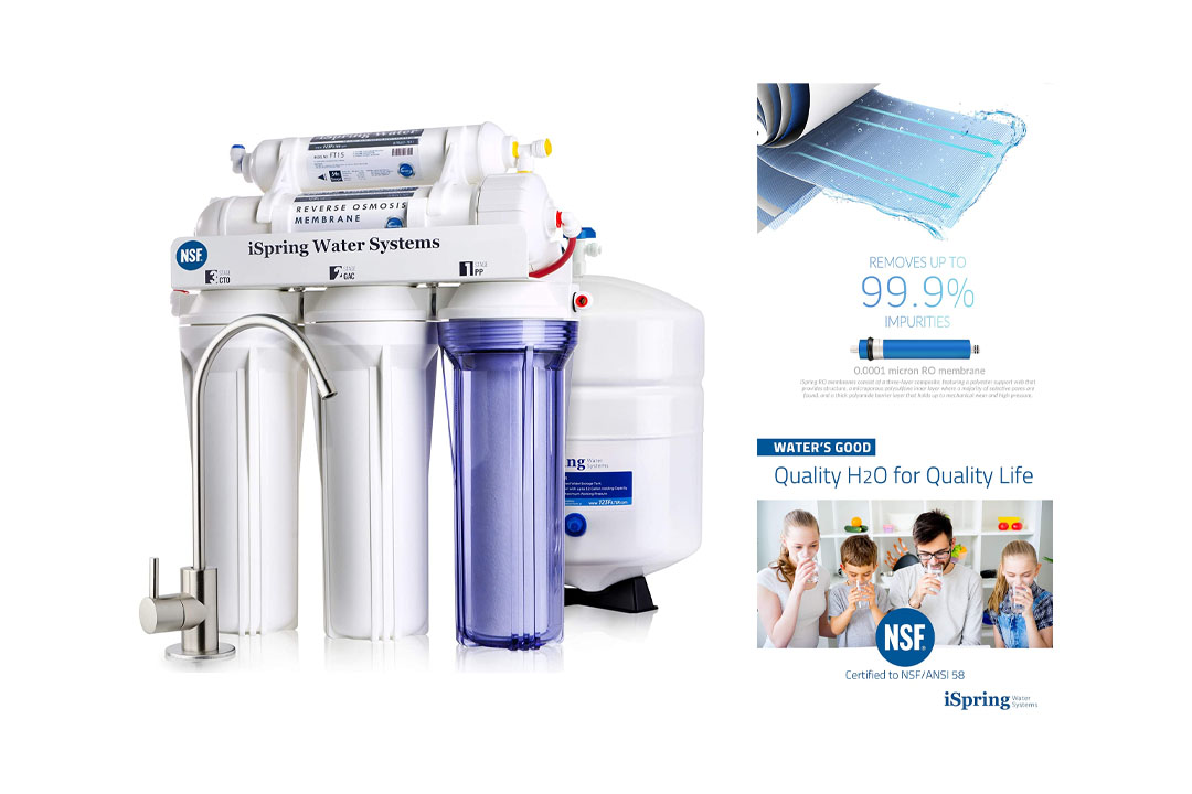 iSpring RCC7 WQA Gold 5-Stage Reverse Osmosis Drinking Water Filter System