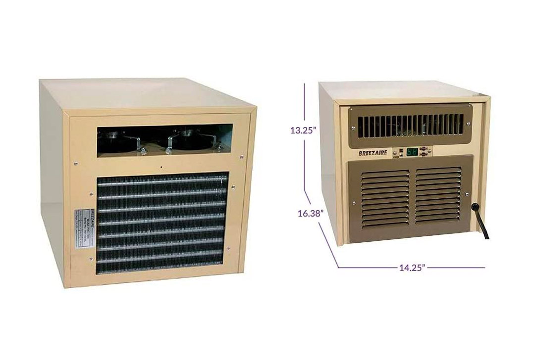 Breezaire WKL-2200 Wine Cellar Cooling Unit Max Room Size = 265 cu ft