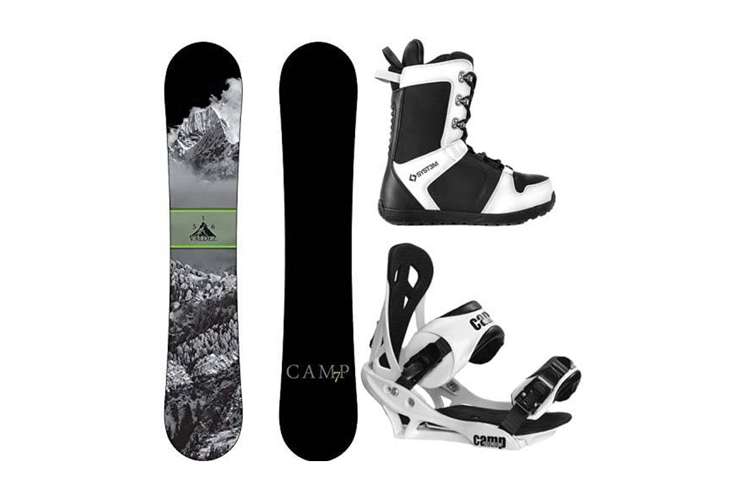 Camp Seven 2016 Valdez Snowboard Summit Bindings & APX Boots Men's Complete Snowboard Package