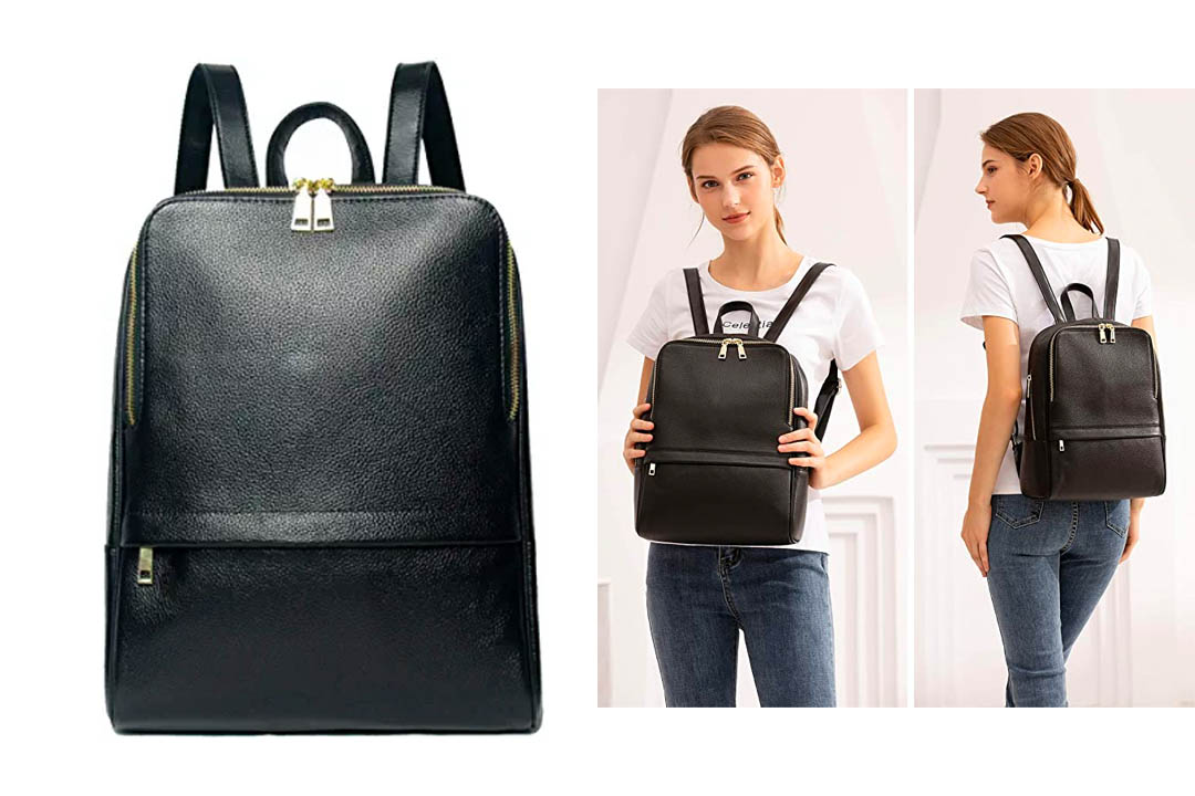 Coolcy Hot Style Casual Women Real Genuine Leather Backpack