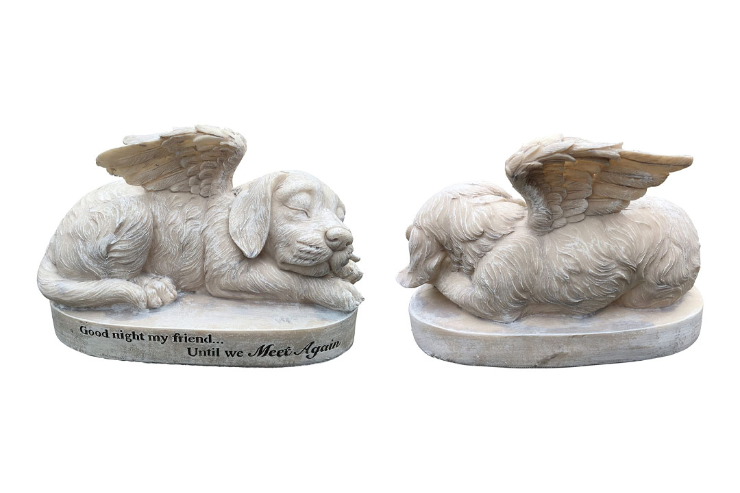 Dog Angel Memorial Marker – Sleeping Angel Devotional Remembrance Marker (Stone)