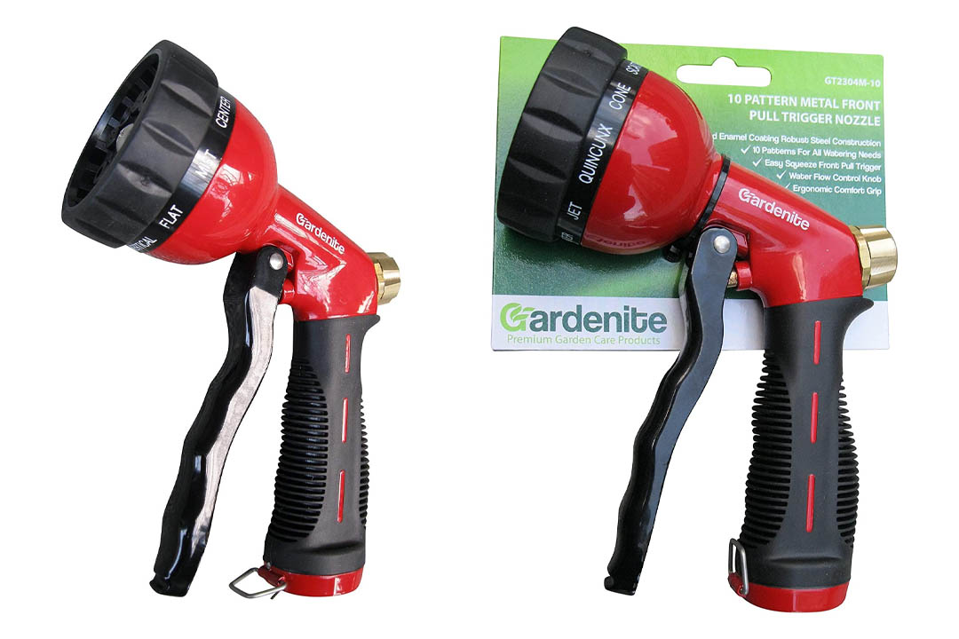 Garden Hose Nozzle / Hand Sprayer 10 Pattern Metal Watering Nozzle