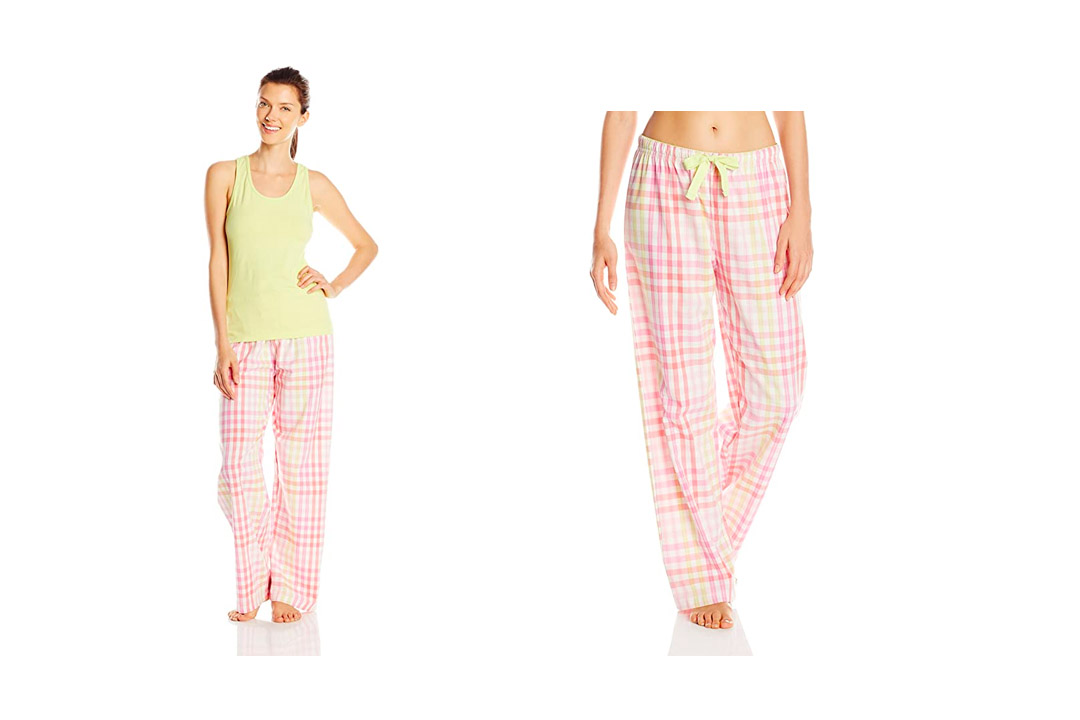 Hanes Women's Ladies Tank with Woven Sleep Pant Pajama Set