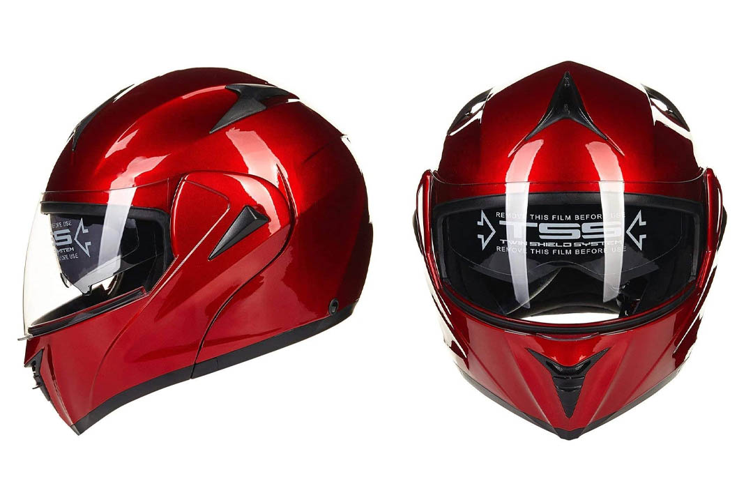 ILM 10 Colors Motorcycle Dual Visor Flip up Modular Full Face Helmet DOT