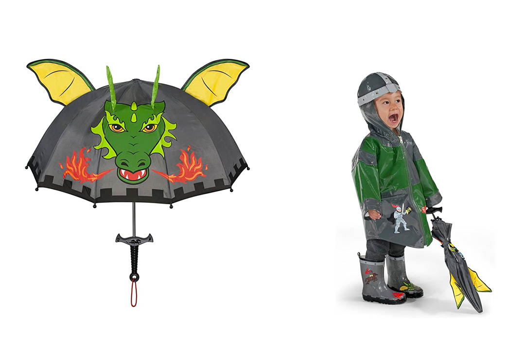Kidorable Little Boys' Grey Dragon Knight Umbrellas
