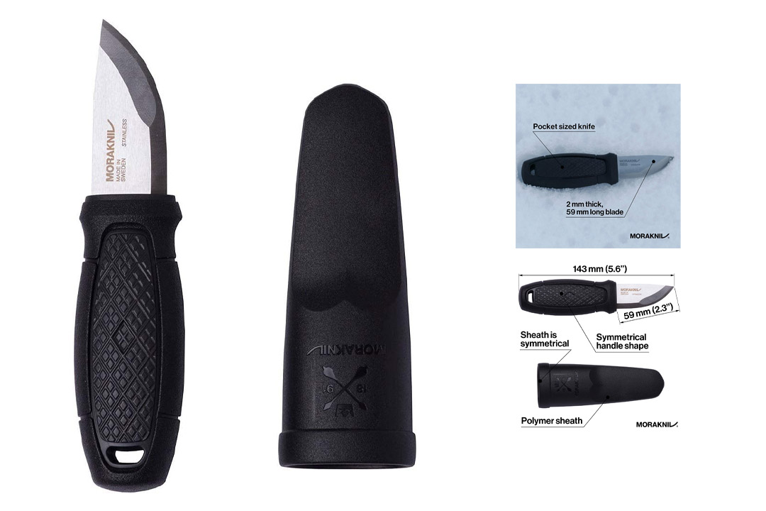 Morakniv Eldris Fixed-Blade Pocket-Sized Knife with Sandvik Stainless Steel Blade and Plastic Sheath