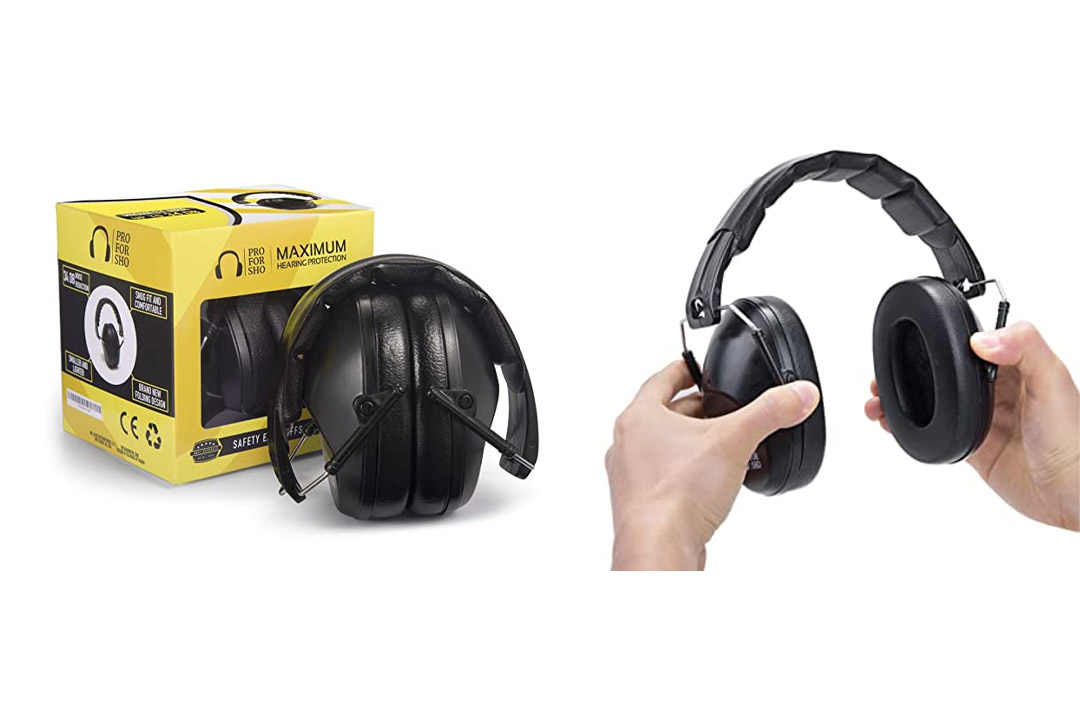 Pro For Sho 34dB Shooting Ear Protection - Special Designed Ear Muffs Lighter Weight & Maximum Hearing Protection, Black