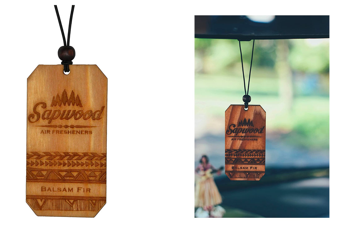 Wooden Air Freshener by Sapwood | Refreshing Balsam Fir Fragrance | 100% Made in the USA | Traveler Design