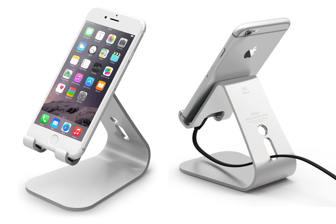 elago M2 Stand for all iphones, Galaxy and Smartphones (Angled Support for FaceTime), Silver