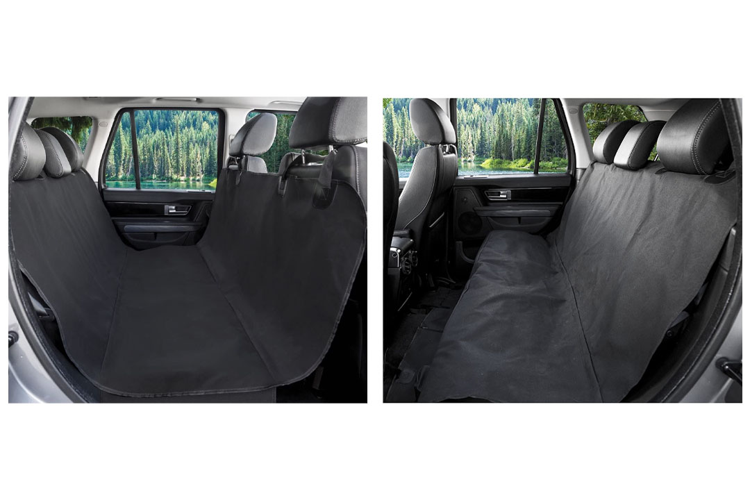BarksBar Original Pet Seat Cover for Cars - Black, WaterProof & Hammock Convertible