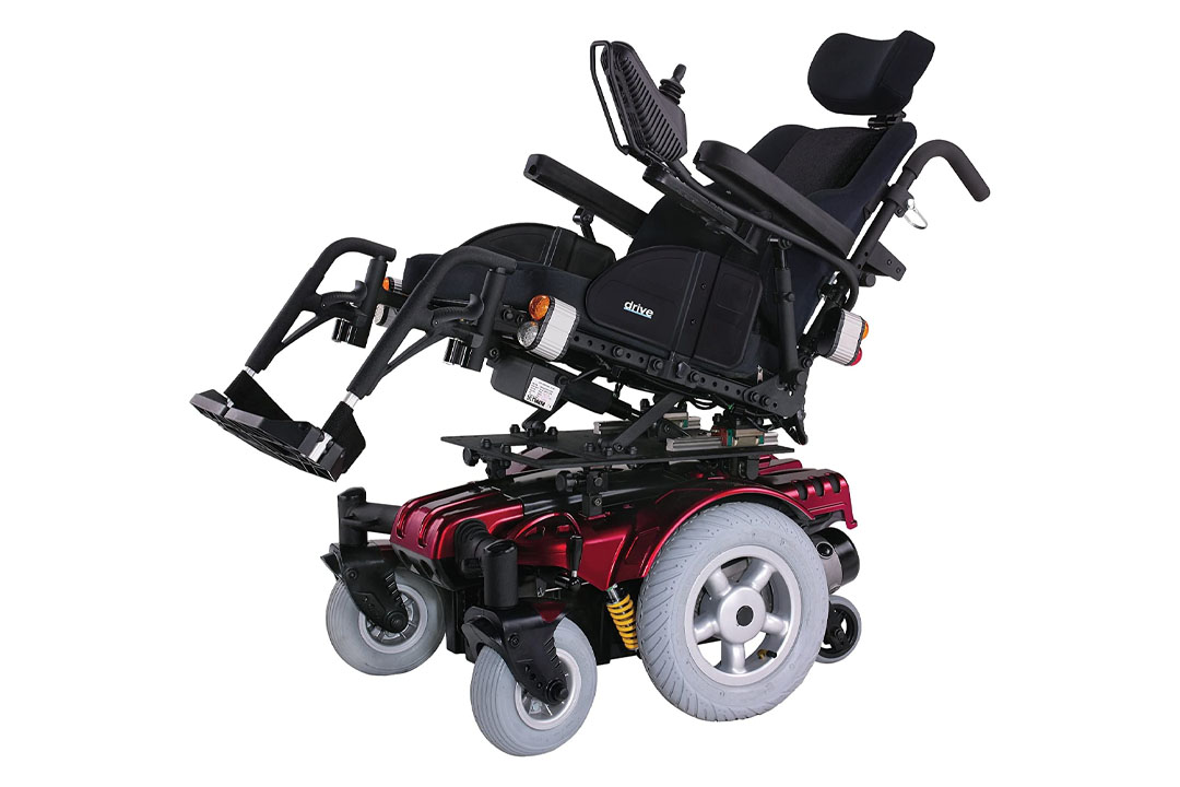 Drive Medical Sunfire Gladiator Very HD Power Wheelchair with Various Seating Options, Red, 45" x 26" x 46"