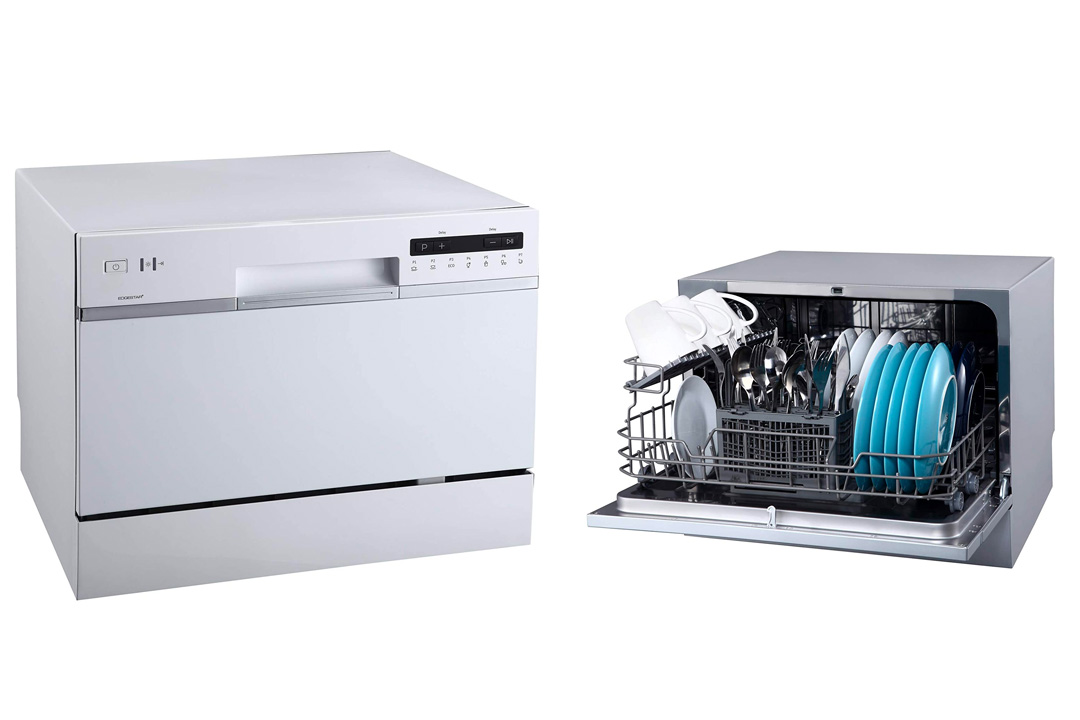 EdgeStar DWP61ES 6 Place Setting Countertop Portable Dishwasher - Silver