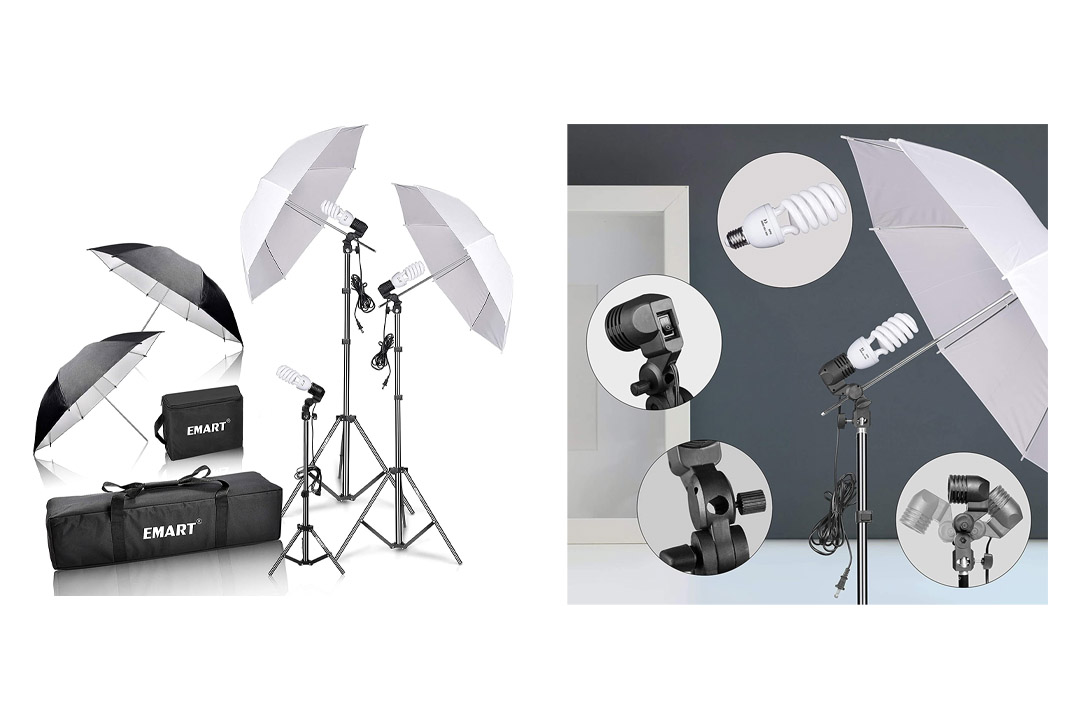 Emart 600W Photography Photo Video Portrait Studio Day Light Umbrella Continuous Lighting Kit