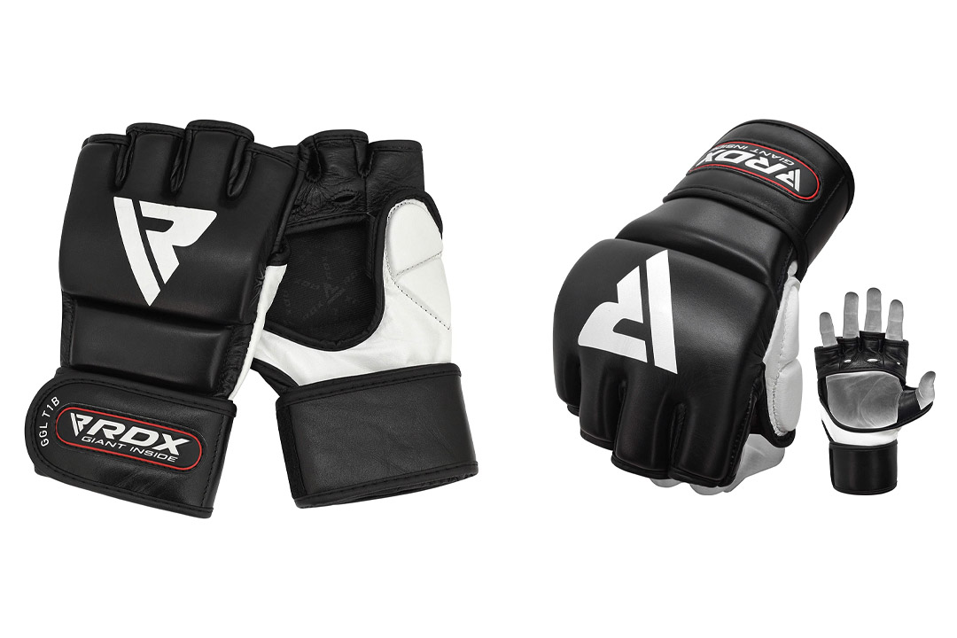 MMA 7oz Grappling Authentic RDX Cow Hide Leather Gel Tech Gloves