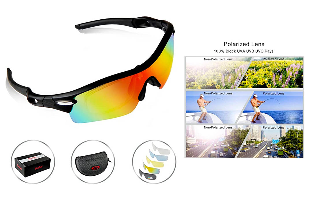 POSHEI P03 Polarized UV Protection Sports Glasses for Men or Women