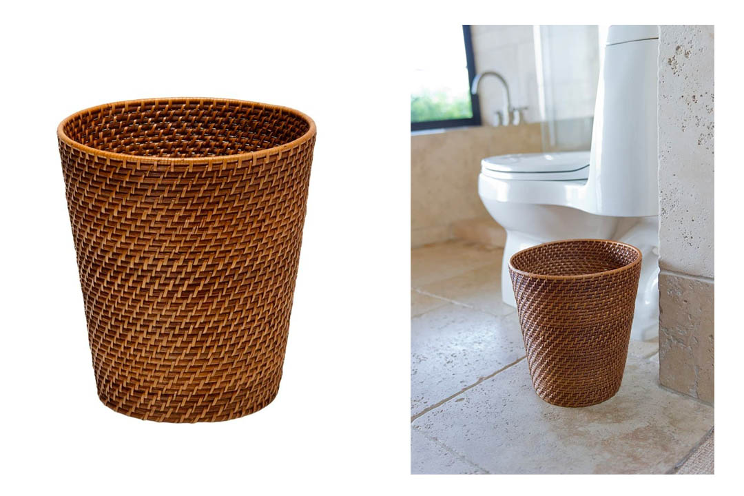 Round Rattan Waste Basket