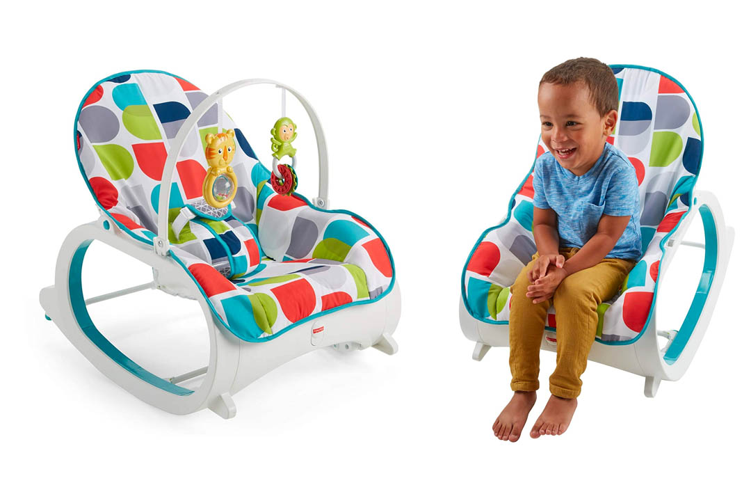 Fisher-Price Infant-to-Toddler Rocker, Geo Curve Multicolor