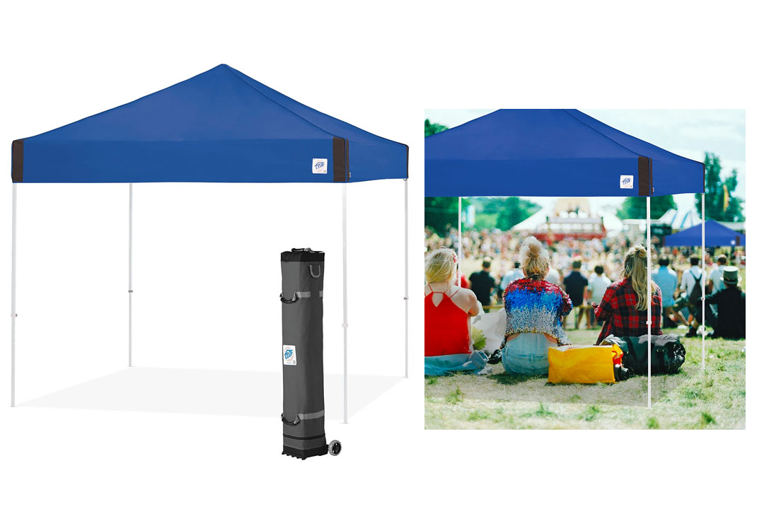 E-Z UP Pyramid Instant Shelter Canopy, 10 by 10', Royal Blue