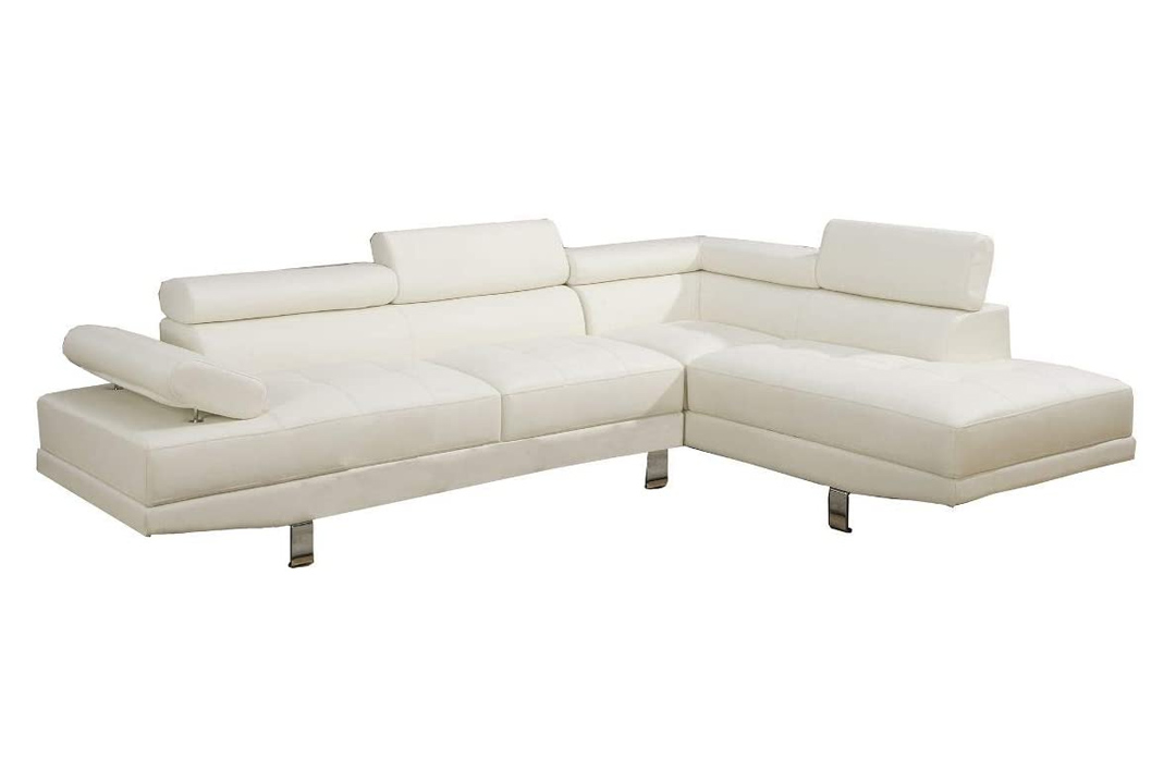 Poundex, Modern 2 piece Faux Leather Sofa