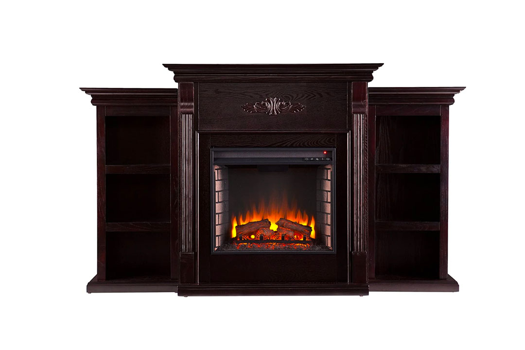 The Tennyson Electric Fireplace w/ Bookcases - Classic Espresso