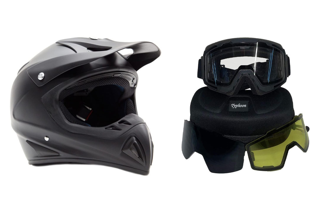 Adult Snocross Snowmobile Helmet & Goggle Combo