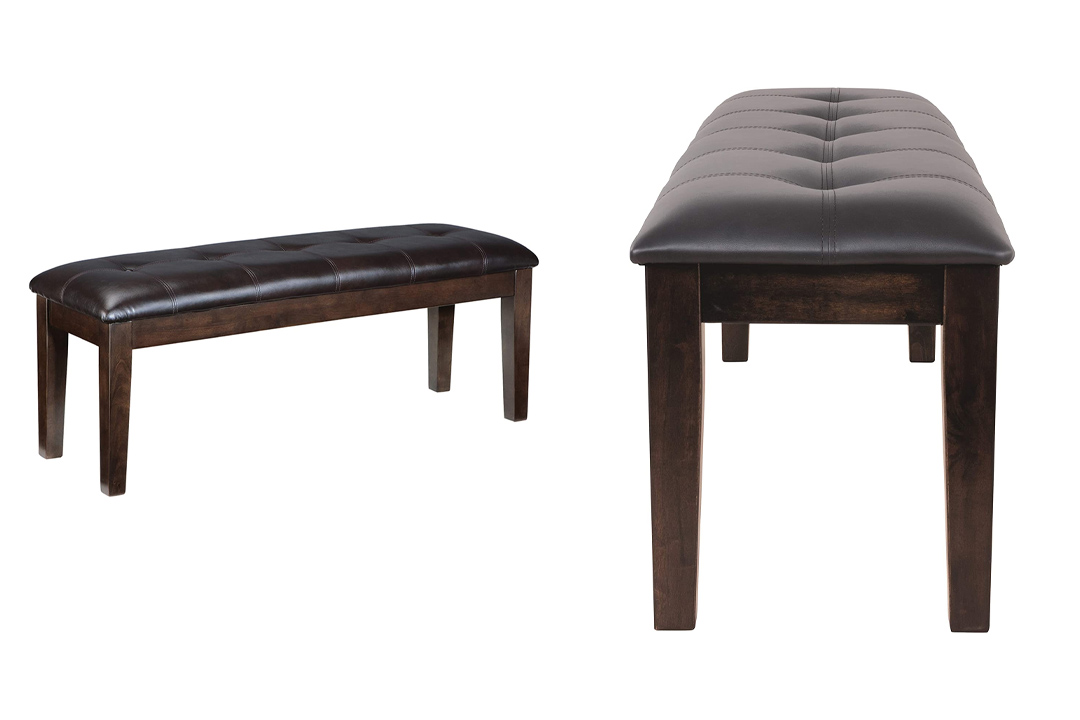 Ashley Furniture Signature Design - Haddigan Upholstered Dining Room Bench - Casual Tufted Seating - Dark Brown