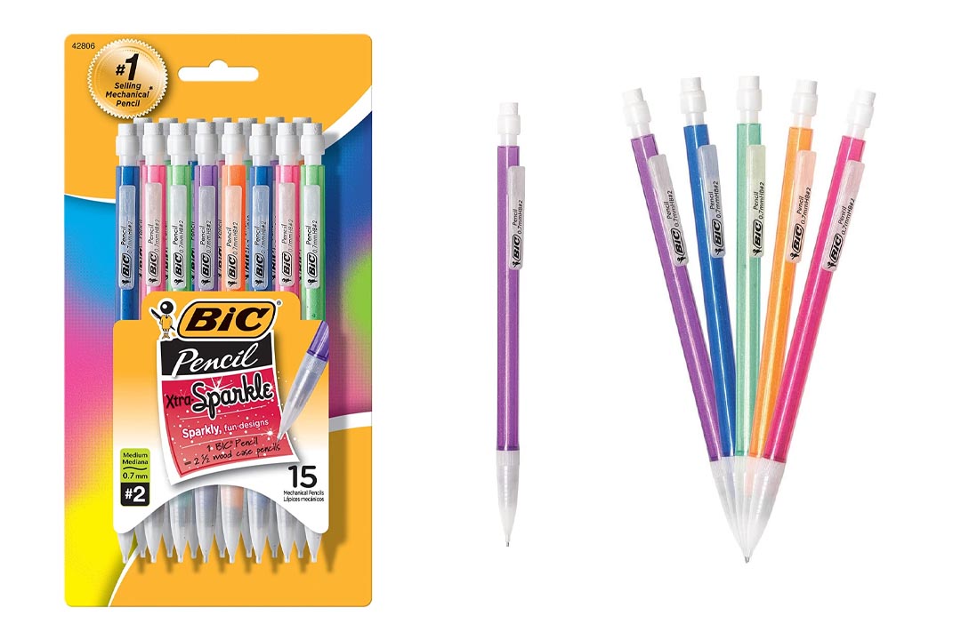 BIC Xtra-Sparkle Mechanical Pencil, Medium Point (0.7 mm), 15-Count
