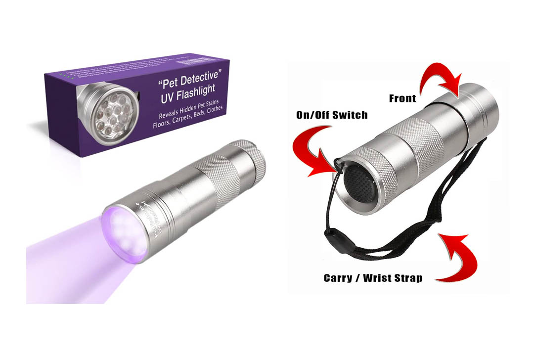 Best UV Flashlight - Pet Detective LED Ultraviolet Blacklight Reveals Hidden Dog And Cat Urine Stains