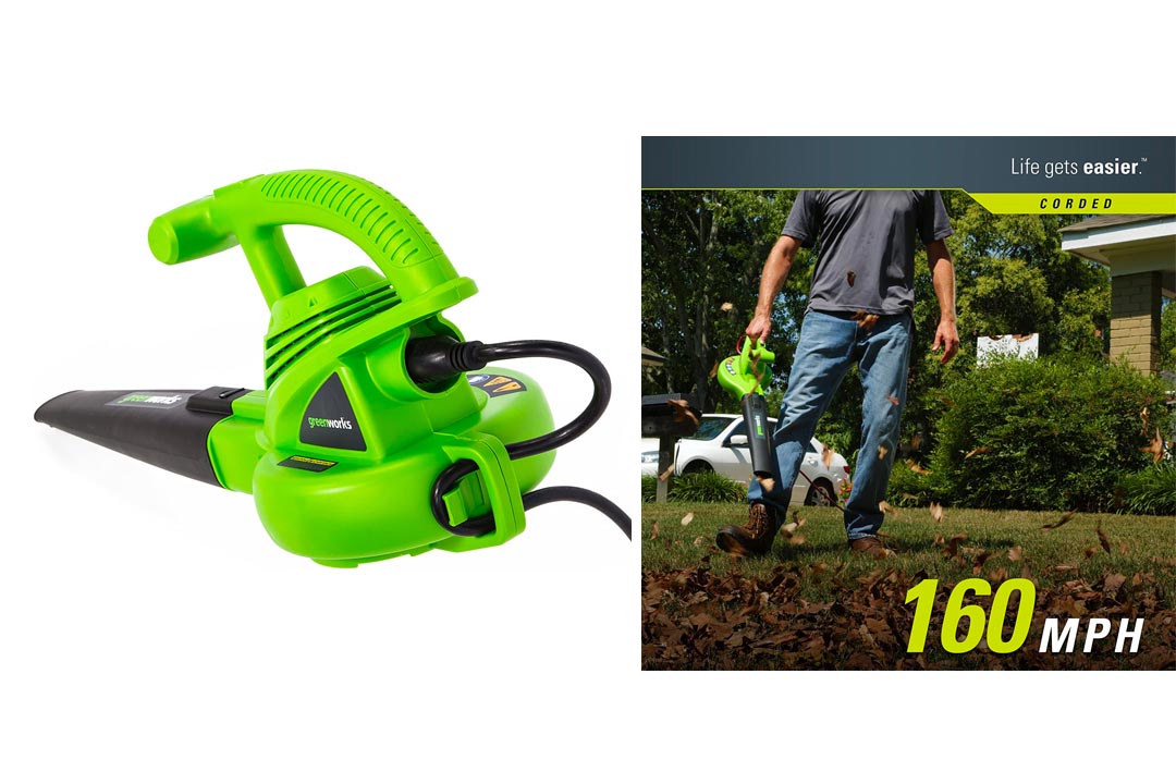 Greenworks 24012 7 Amp Single Speed Electric 160 MPH Blower