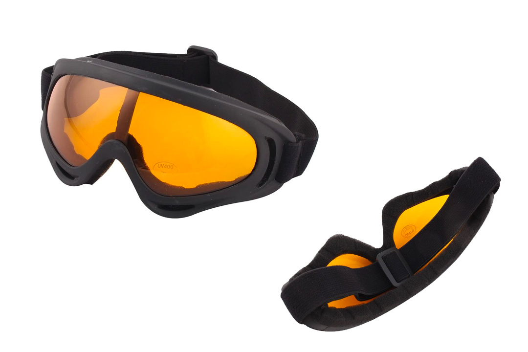 Snowboarding Black Frame Amber Color Uni Lens Goggles