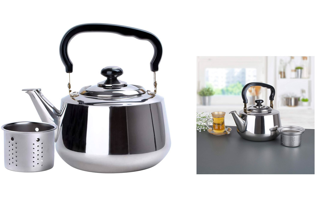 Tea Kettle-3 Liters Stovetop Kettle with Strainer, Heavy Gauge Stainless Steel Tea Pot