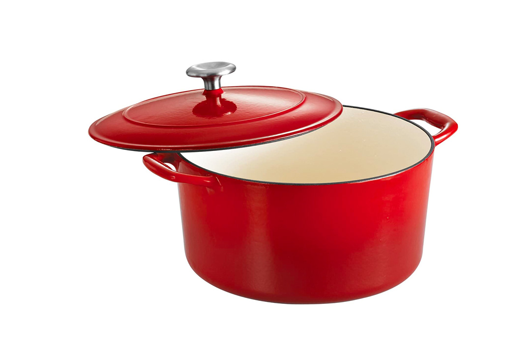 Tramontina Enameled Cast Iron Covered Round Dutch Oven, 6.5-Quart, Gradated Red